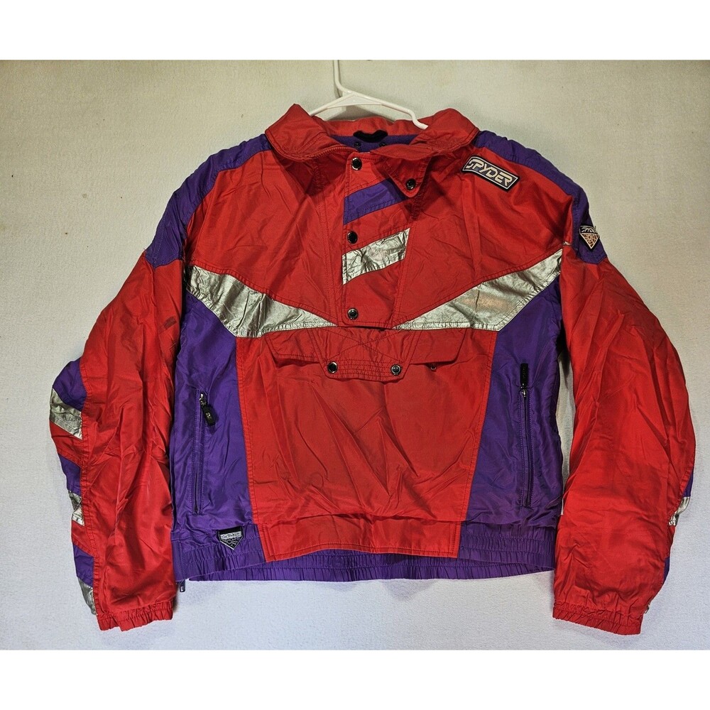 Vintage Spyder Snowboarding Ski Race Mens L Snow Thinsulate Purple Red  90s